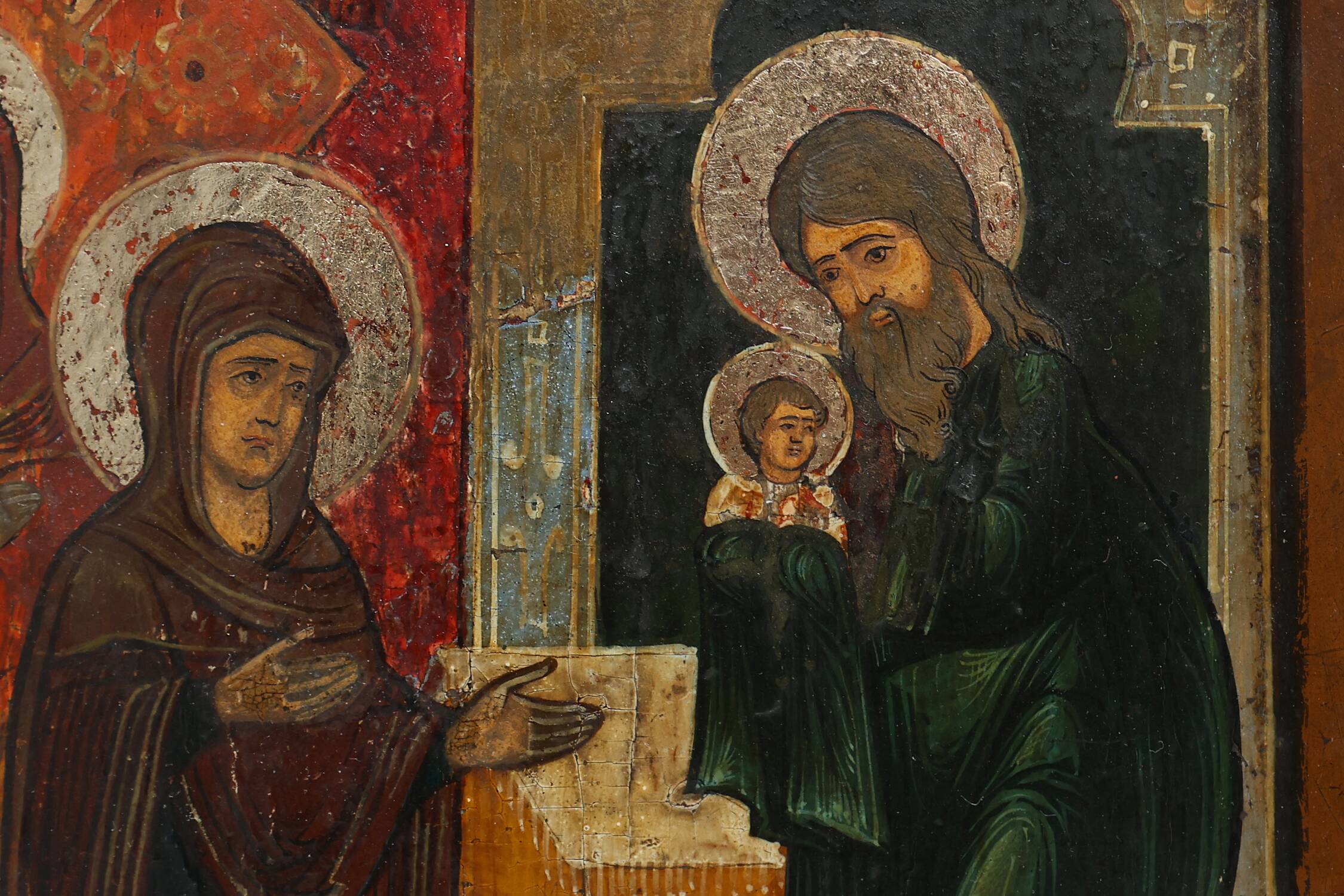 Russian wood panel Icon of the Presentation of Our Lord, 19th Century