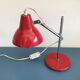 Lampe à poser articulée en métal laqué rouge, 1950