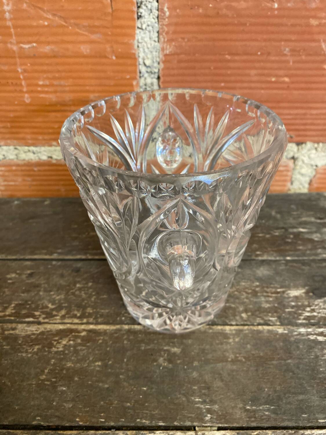 Seau A Glace Ancien Cristal Taillé Années 60 West Germany Vintage #D87