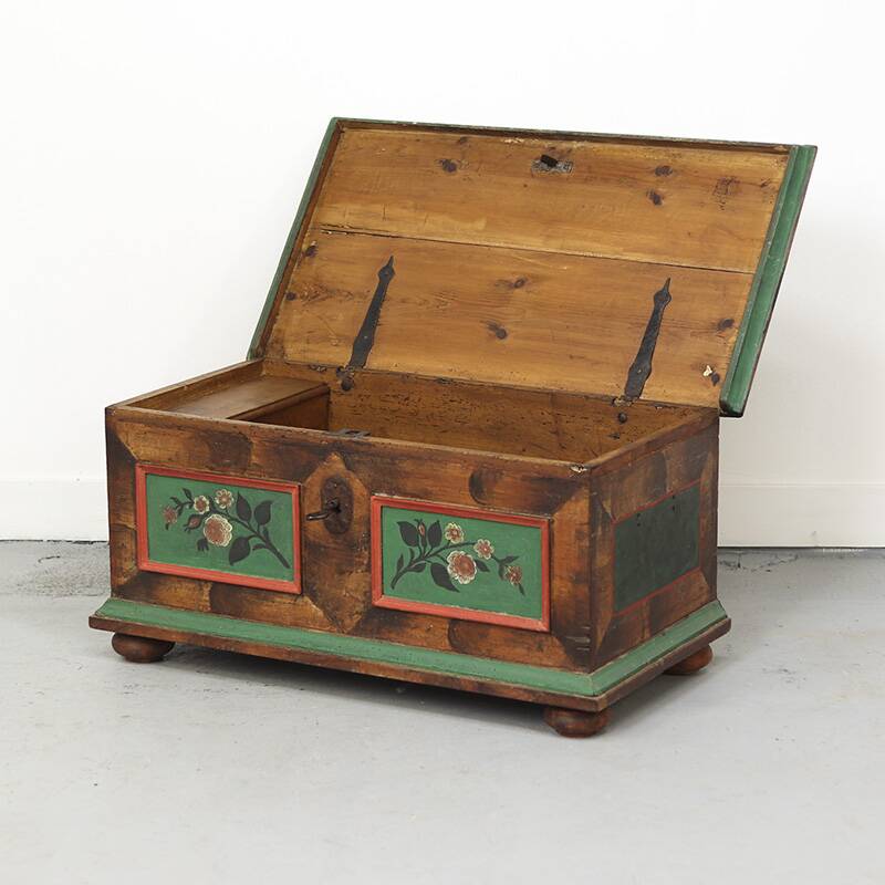 Painted Folk Art Bridal Chest