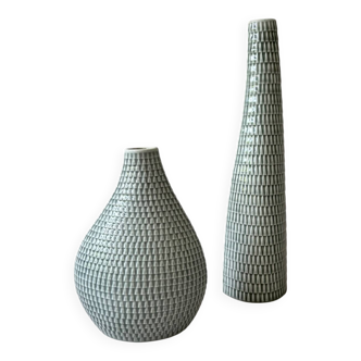 Paire vase série Reptile gris, Gustavsberg, Suède