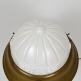 Art Deco lamp in patinated brass and moulded glass, circa 1930