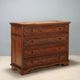 Antique baroque walnut chest of drawers with 4 drawers, 17th century.