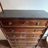 Mahogany and black marble chest of drawers, late 18th-early 19th century