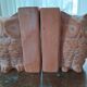 Pair of bookends - Owl and book - raw terracotta - modern