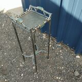 Vintage metal and glass side table