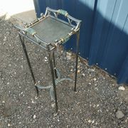 Vintage metal and glass side table