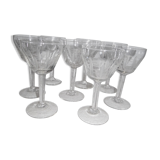 8 carved Crystal glasses