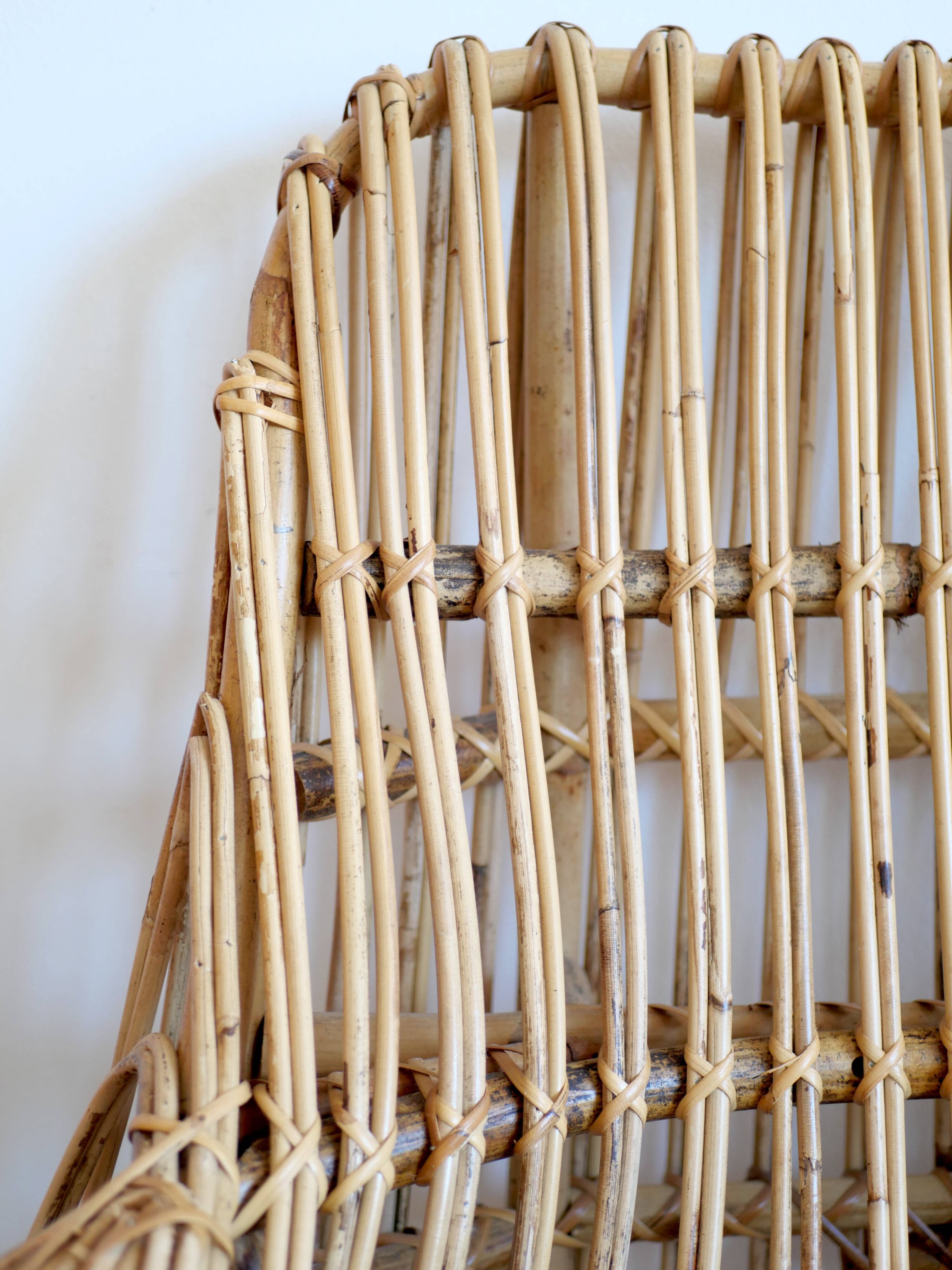 Designer rattan armchair