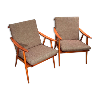 Paire de fauteuils vintage de Ton tchèque des années 1960