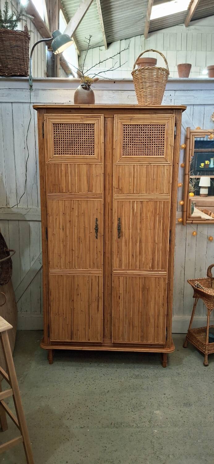 Rattan wardrobe