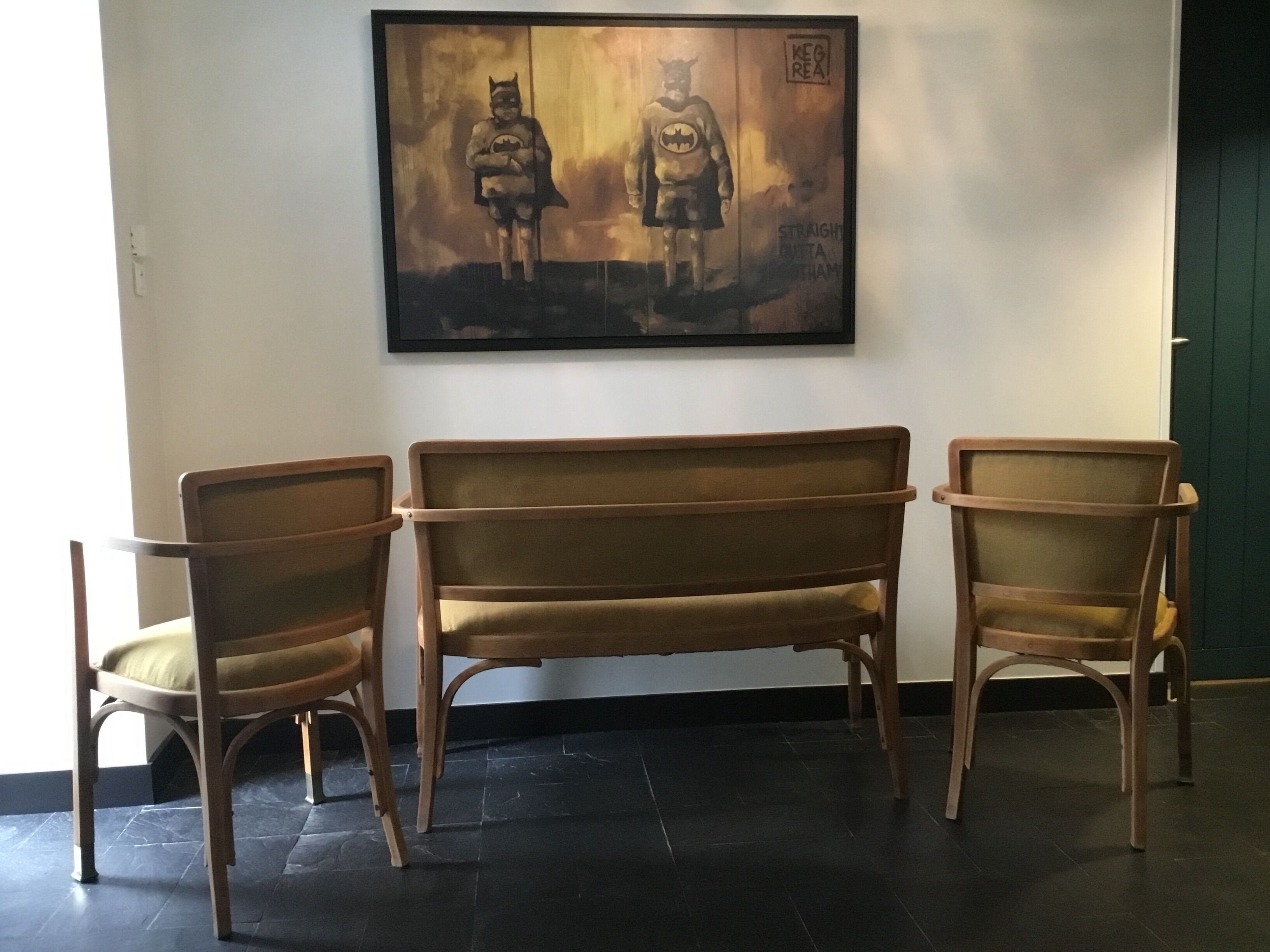 Bench set and pair of Gustave Siegel chairs for J & J Kohn - Viennese Secession