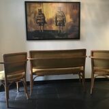 Bench set and pair of Gustave Siegel chairs for J & J Kohn - Viennese Secession