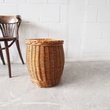 rattan basket with lid 70s