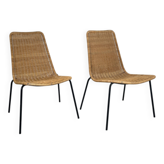 Set of 2 basket chairs, Gian Franco Legler