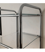 Chrome and glass shelves