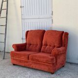 Coral velvet toad sofa