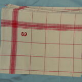 Set of 6 tea towels. Monogram SD.