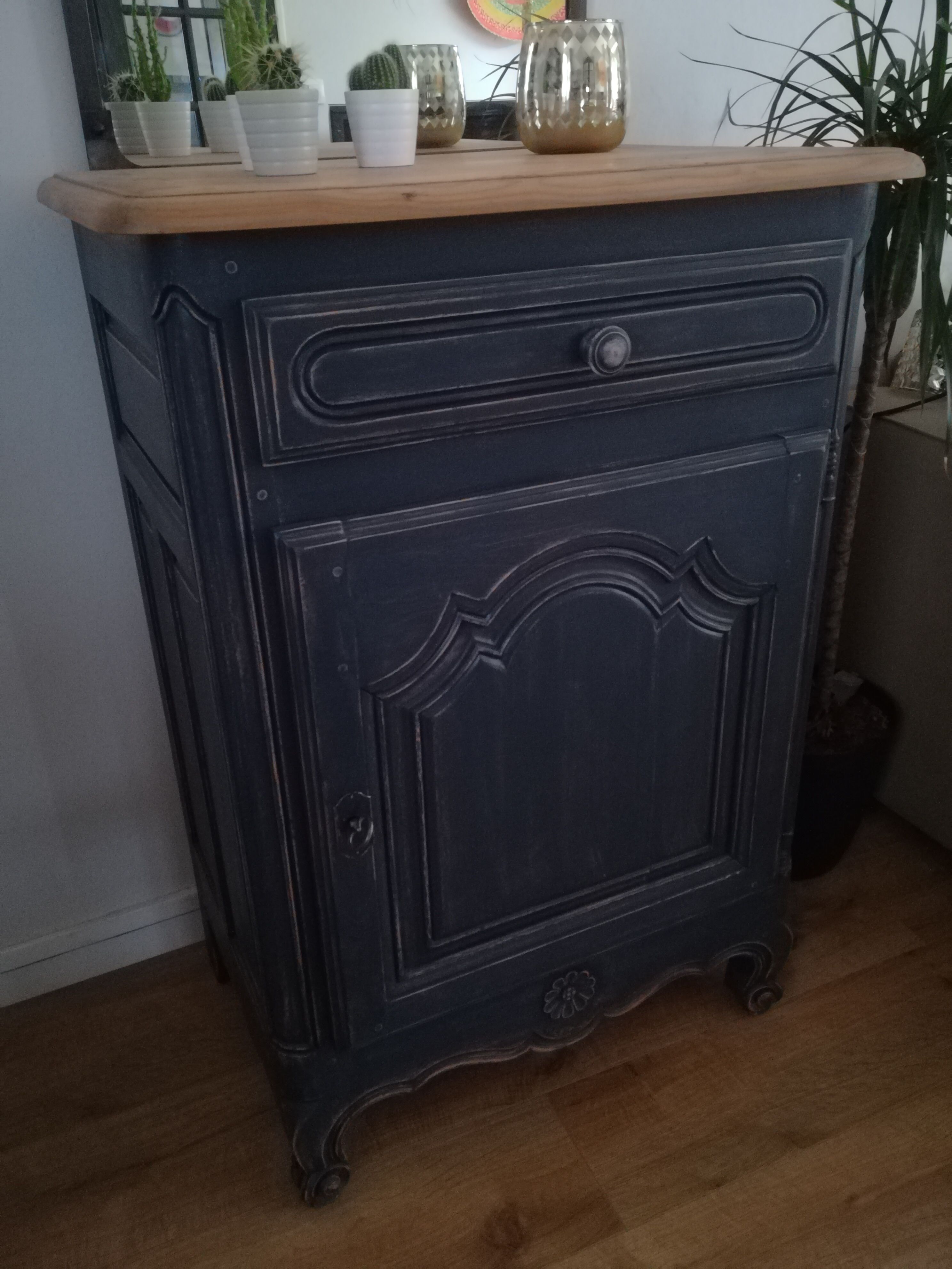 Midnight blue vintage buffet