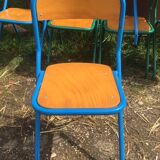 Lot of 11 school chairs from the 70