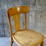 Vintage wood-curved bistro chair 1960
