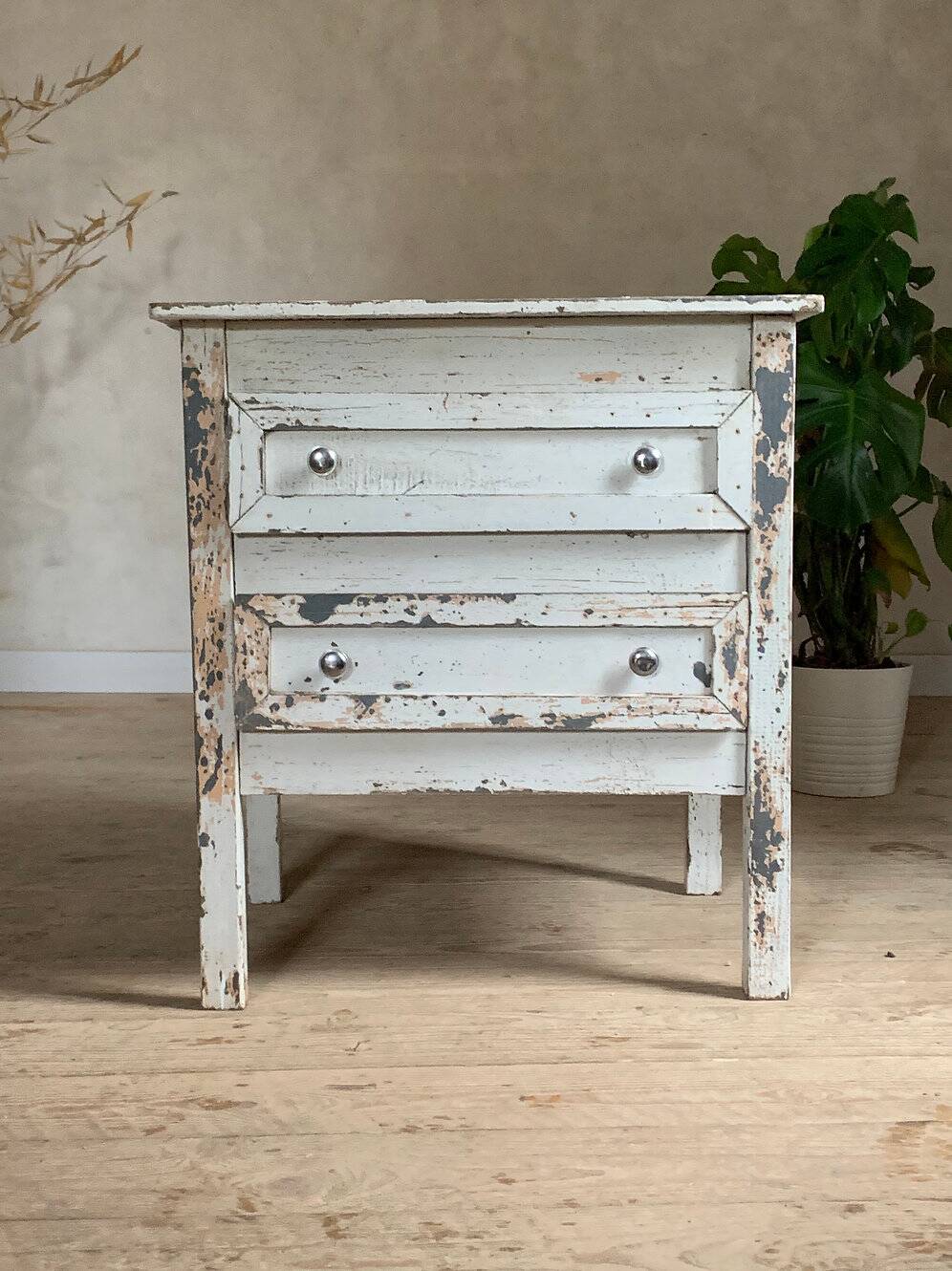 Vintage patinated Parisian chest of drawers