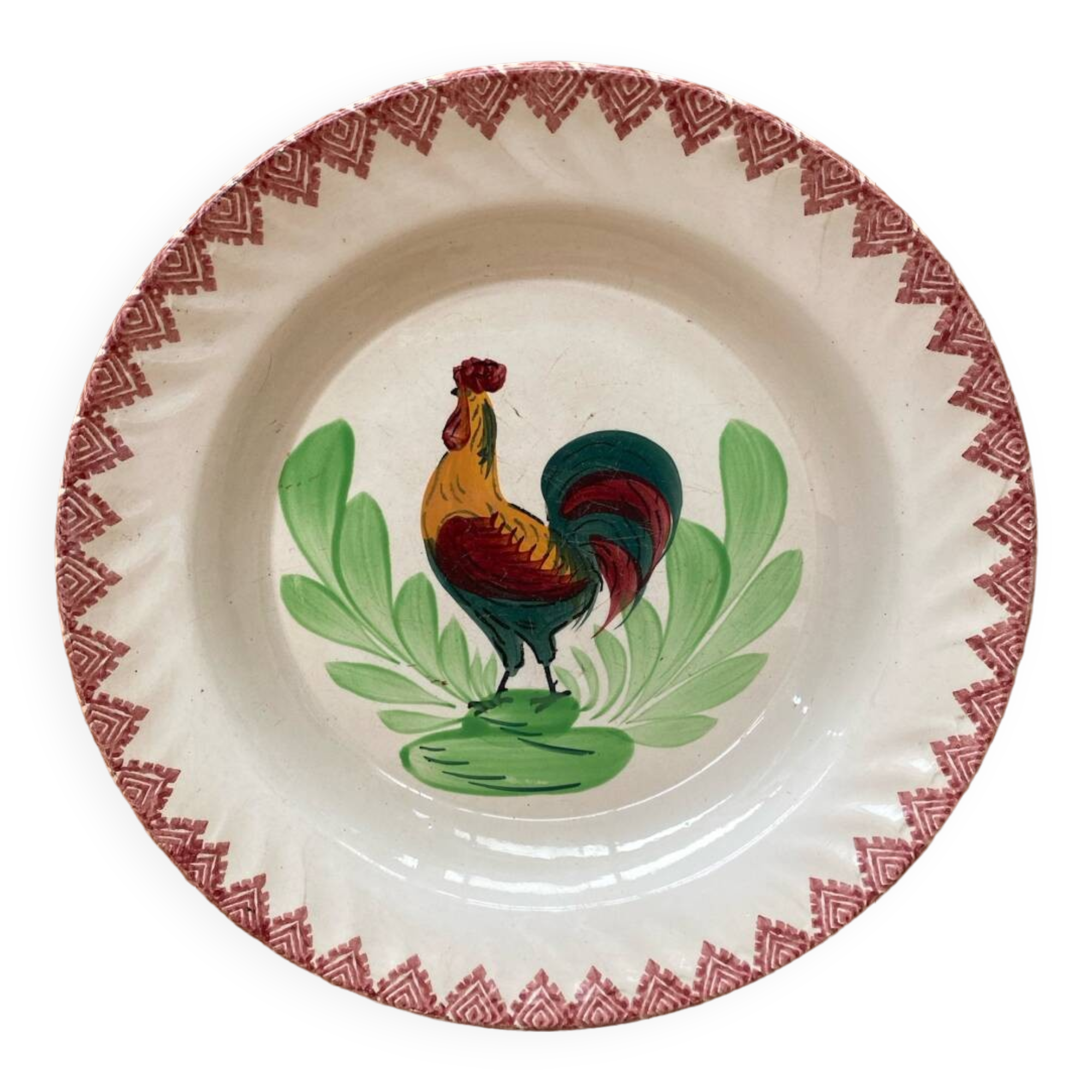Old Choisy Leroi Ceramic Plate Rooster Decor
