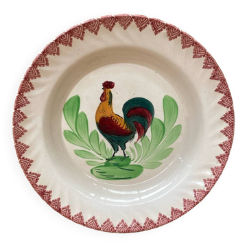 Old Choisy Leroi Ceramic Plate Rooster Decor