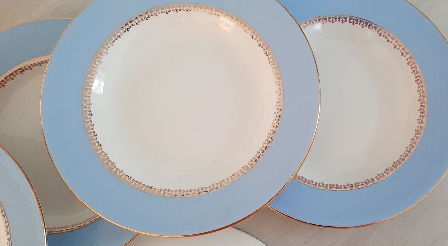 Hollow earthenware plates Café Gilbert by Moulin des Loups Vintage