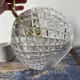 Set of two new electrified chiseled glass globe sconces