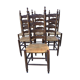 Vintage mulched chairs with high oak backrests with turned legs