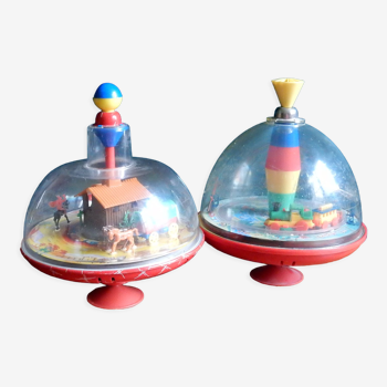 Set of 2 spinning tops for children