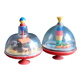 Set of 2 spinning tops for children