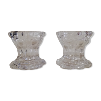 2 reims glass candle holders