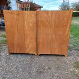 Meubles vitrine des années 50 bois et vitres