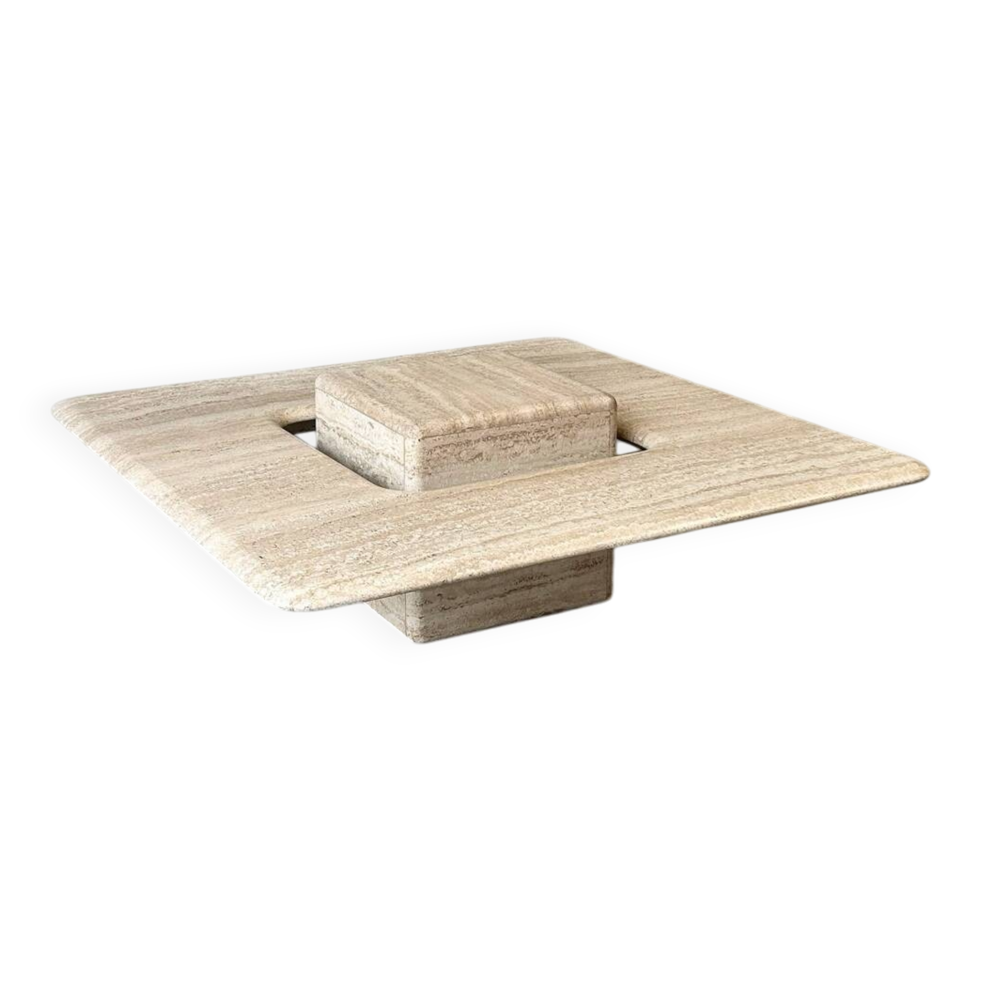 Rare vintage travertine coffee table