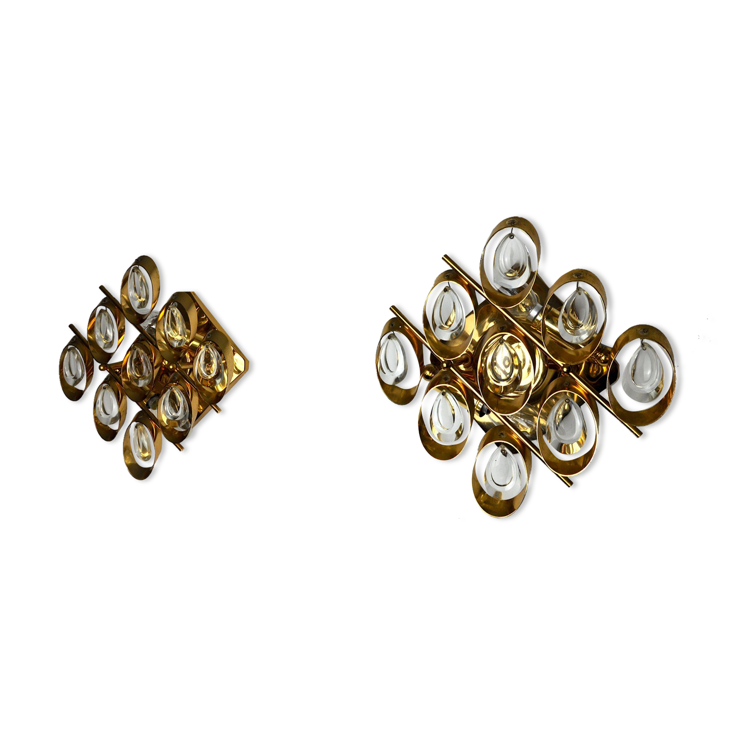 Pair of wall lamps Oscar Torlasco, Italy, 1970