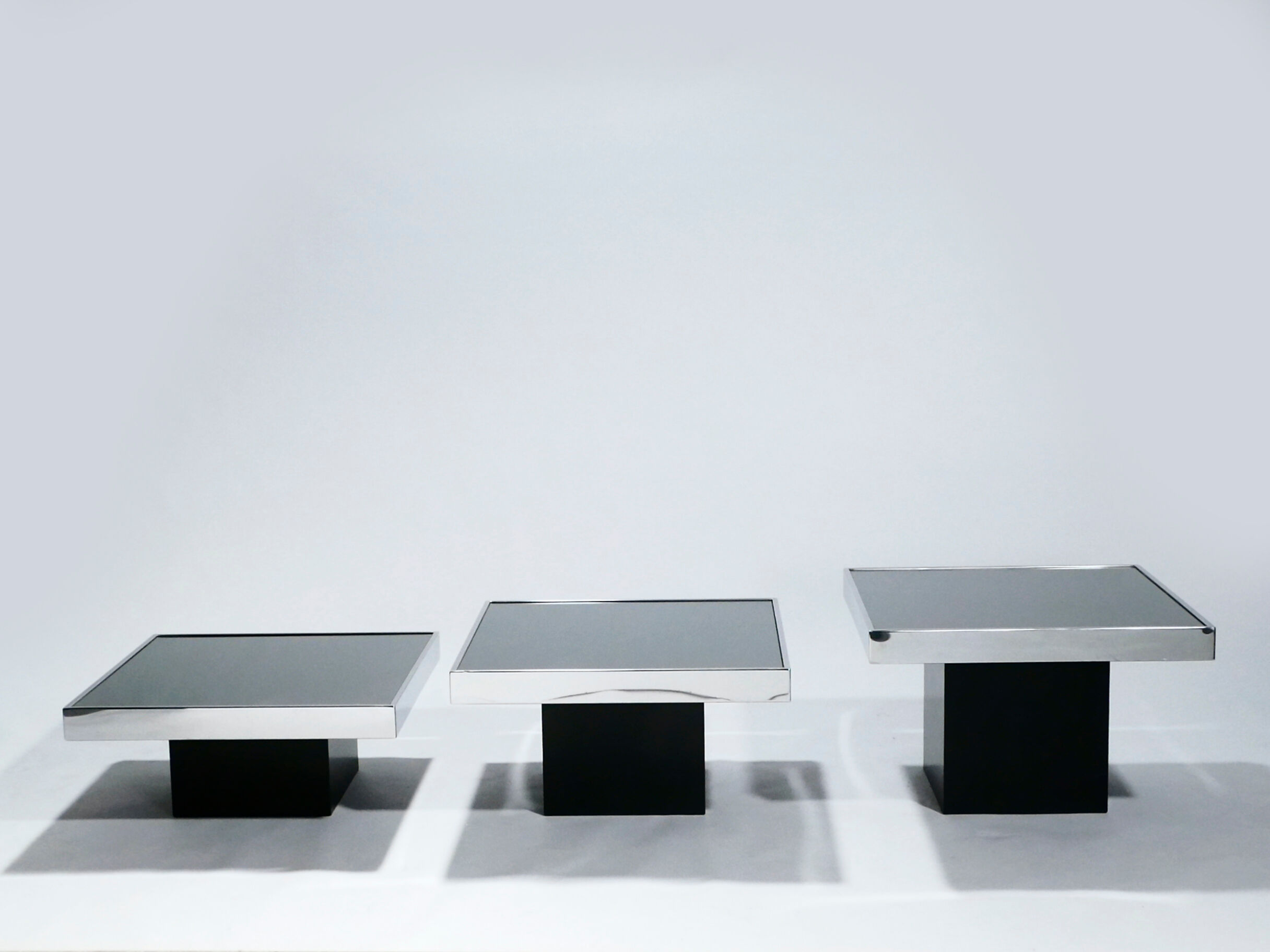 Coffee table chrome mirror Willy Rizzo for Cidue Italy 1970