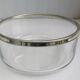 Glass bowl silver metal edge