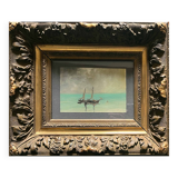 HSP Marine painting "Sailboat in gray weather" + frame