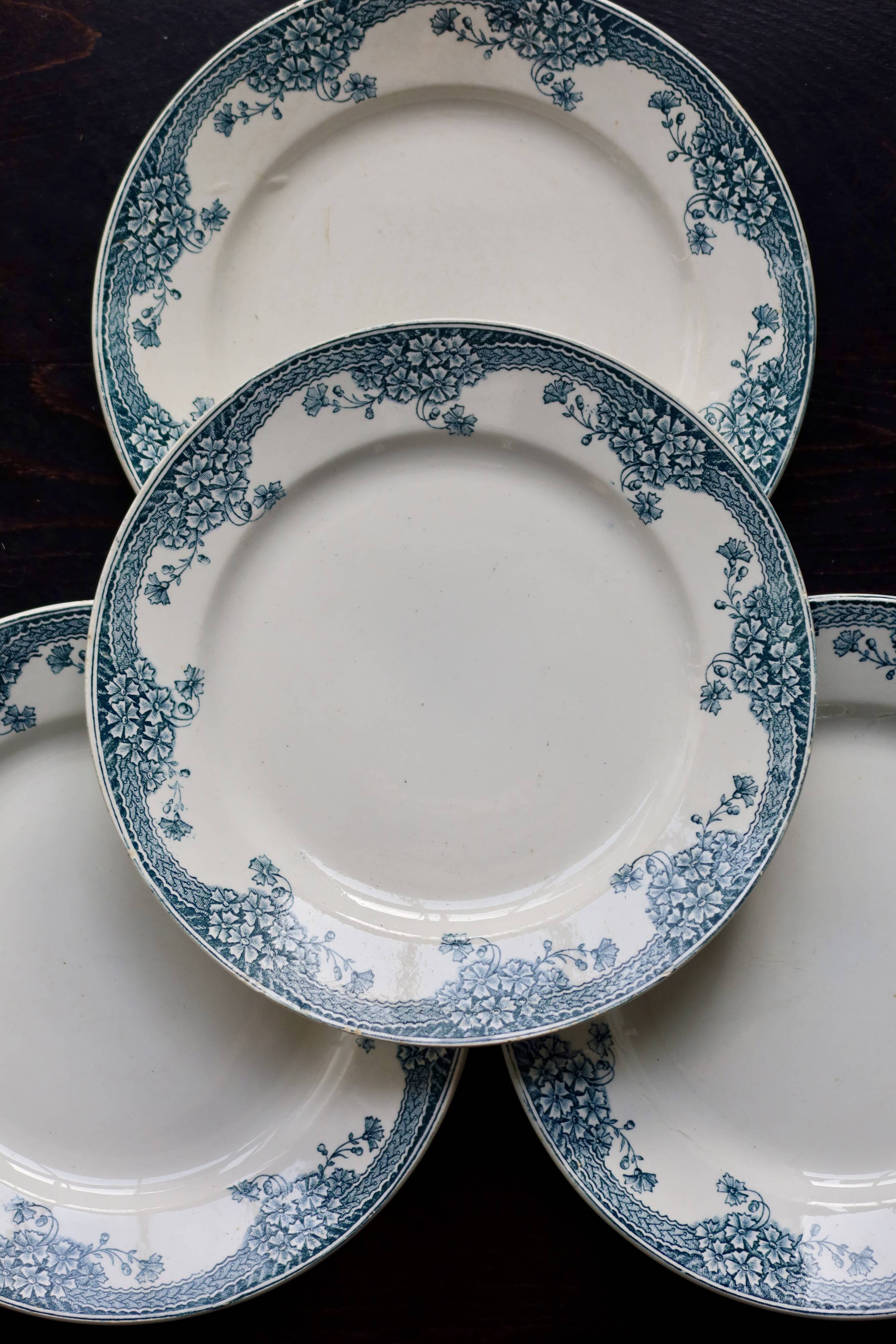 Vintage earthenware dinner plates from Saint Amand Nouvelle Usine Céramique du No