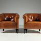 Ensemble de 2 fauteuils club en peau de mouton