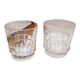 Pair of whisky glasses chiseled glass