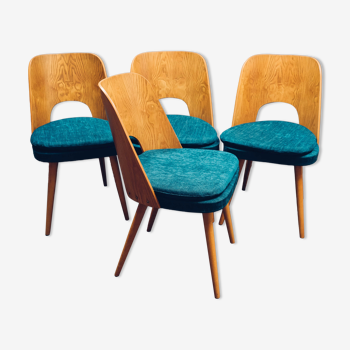 Set de 4 chaises Oswald Haerdtl en frêne par Tatra Nabytok, Mid-Century Tchèque 1960s