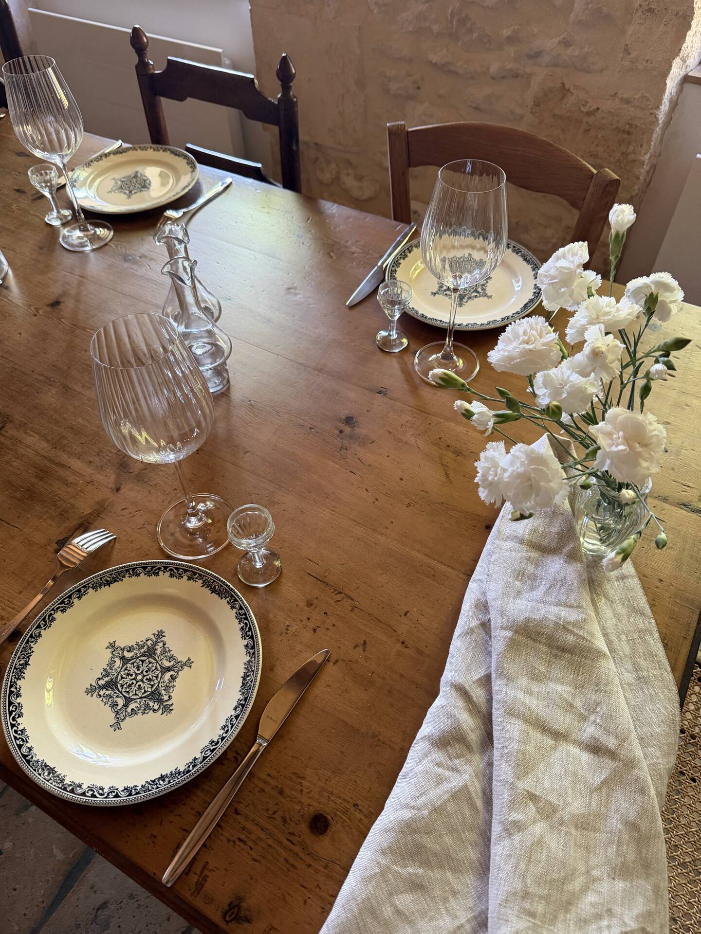 Service flat plates Jules Vieillard Bordeaux in ironstone