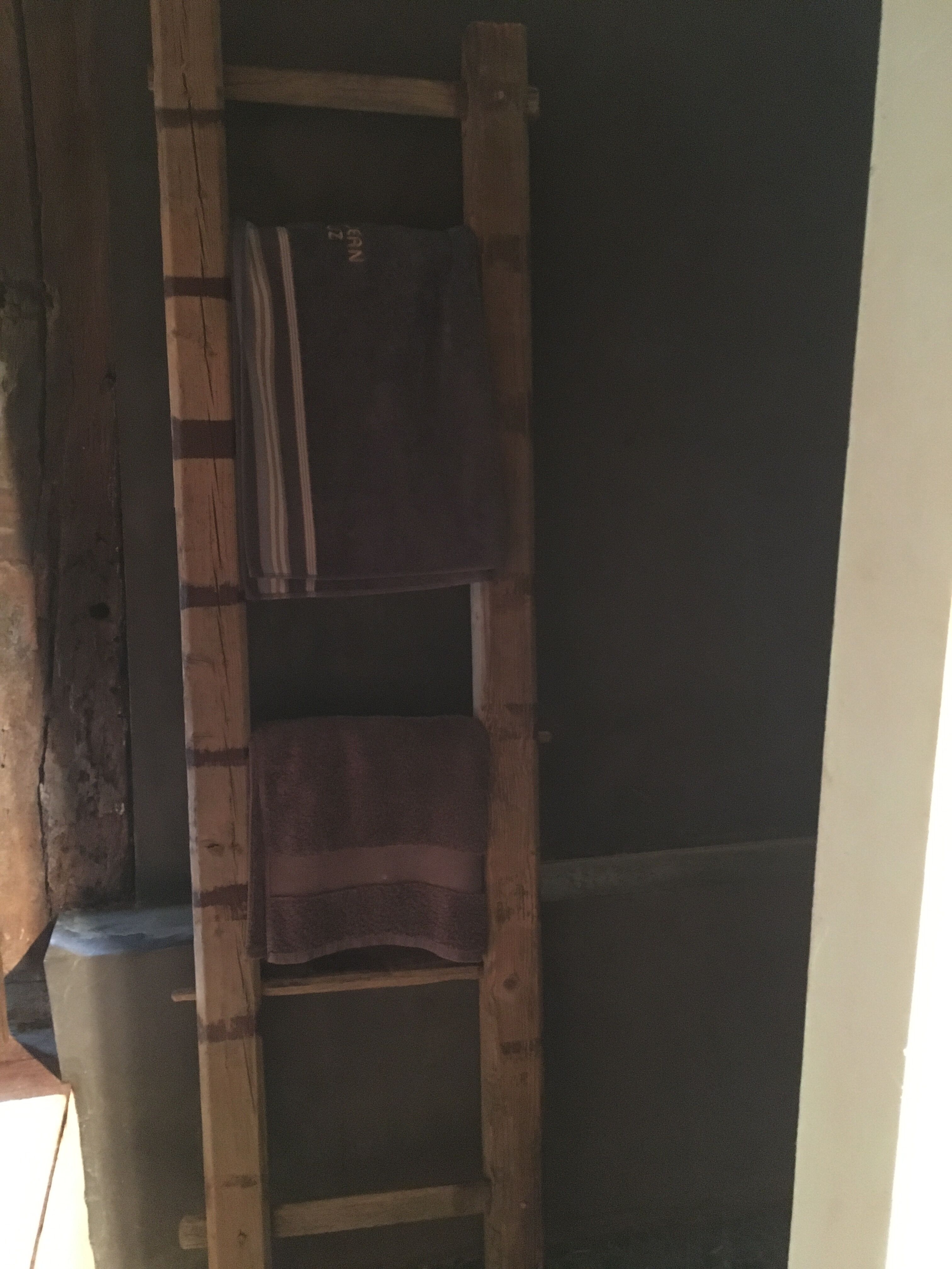 Raw wood farm ladder