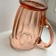 Pink pitcher in molded glass 50s