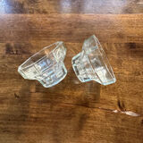 Pair of glass candle holders