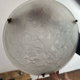 Muller Frères, moulded glass pendant, Art Deco