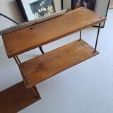 Wall shelf in oak and copper from the 50s